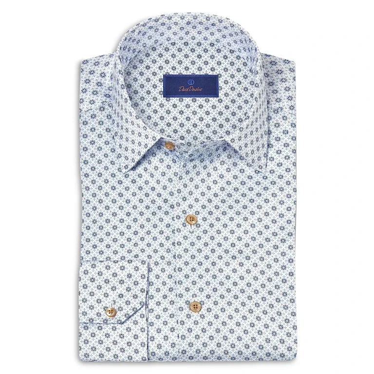 David Donahue Printed Sport Shirt