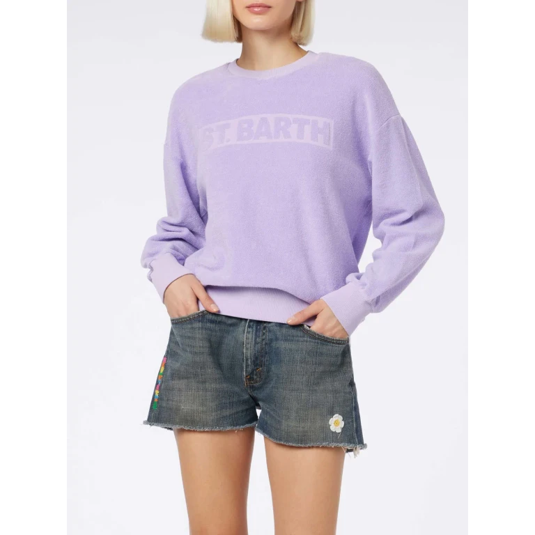 MC2 Saint Barth Stardust Lilac Terry Cotton Sweatshirt