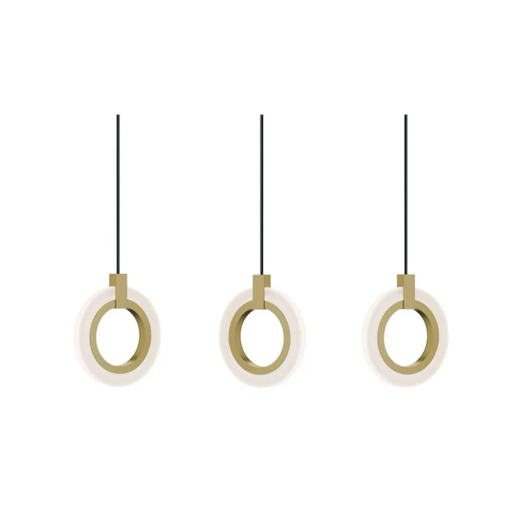 Light Antique Brass LED Linear Pendant from the Halo Collection