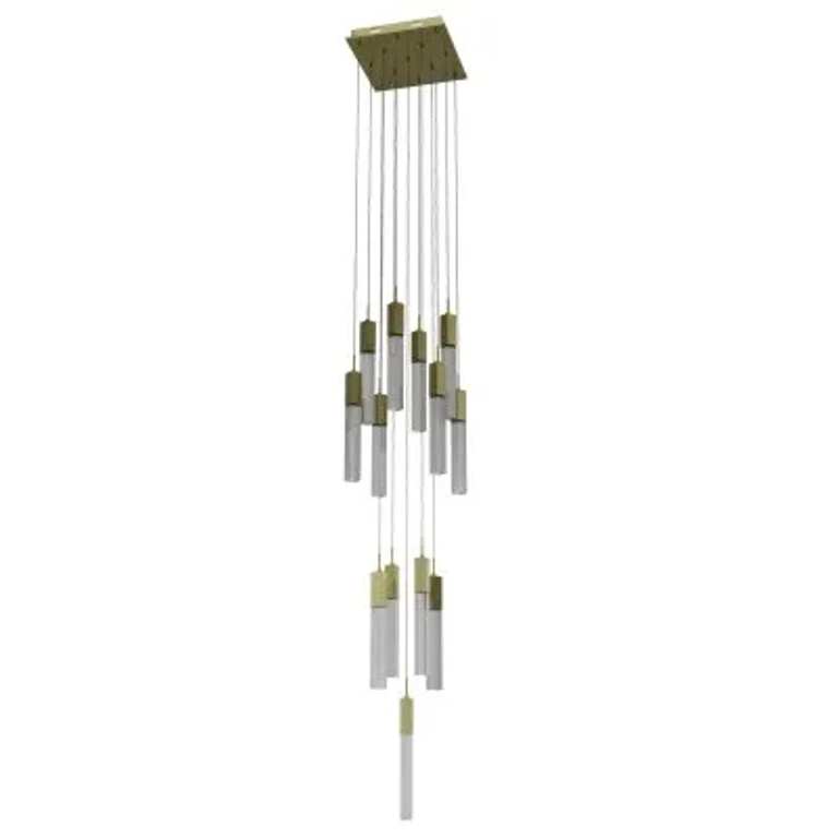 Brushed Brass 13 Light Pendant from the The Original Glacier Snow Avenue Collection