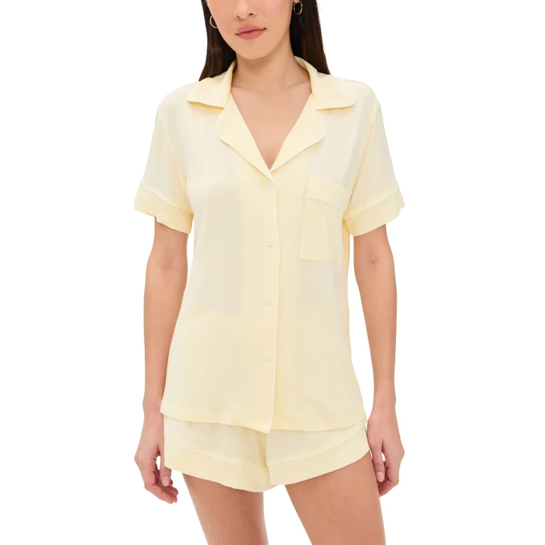 Eberjey Gisele Relaxed Shorts Pajama Set Buttercream S