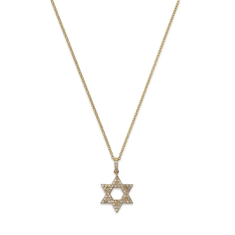 Bloomingdale's Diamond Star of David Pendant Necklace in 14K Yellow Gold, 0.25 tcw