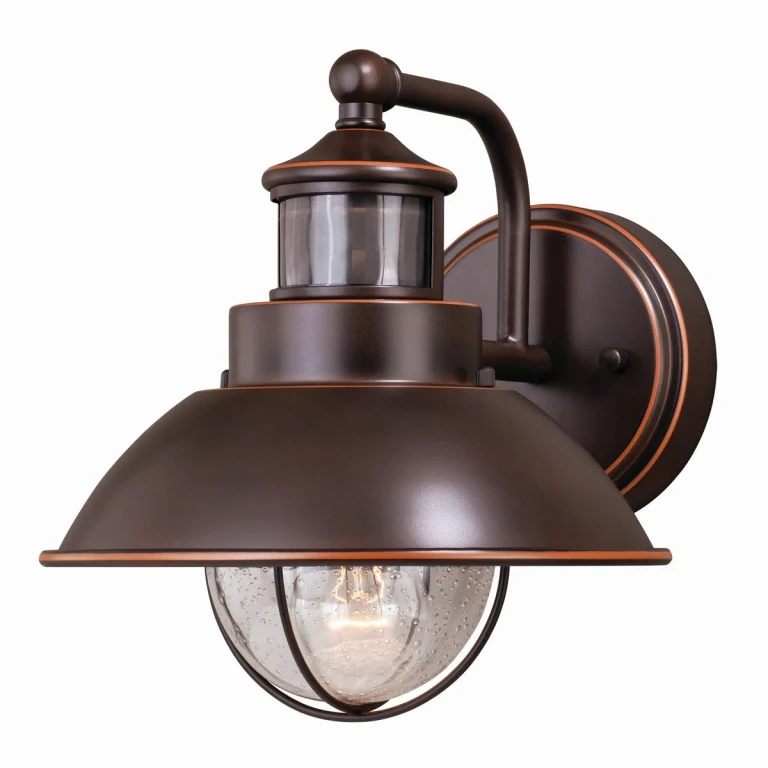 Burnished Bronze One Light Motion Sensor Outdoor Wall Light from the Harwich Collection