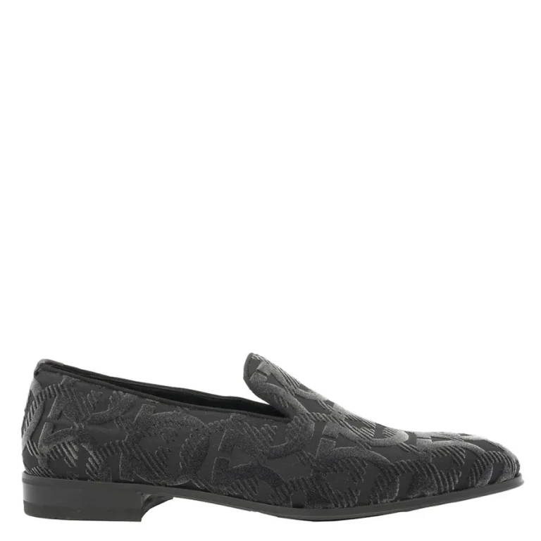 Salvatore Ferragamo Mens Black Lens Gancini Slip On Loafers