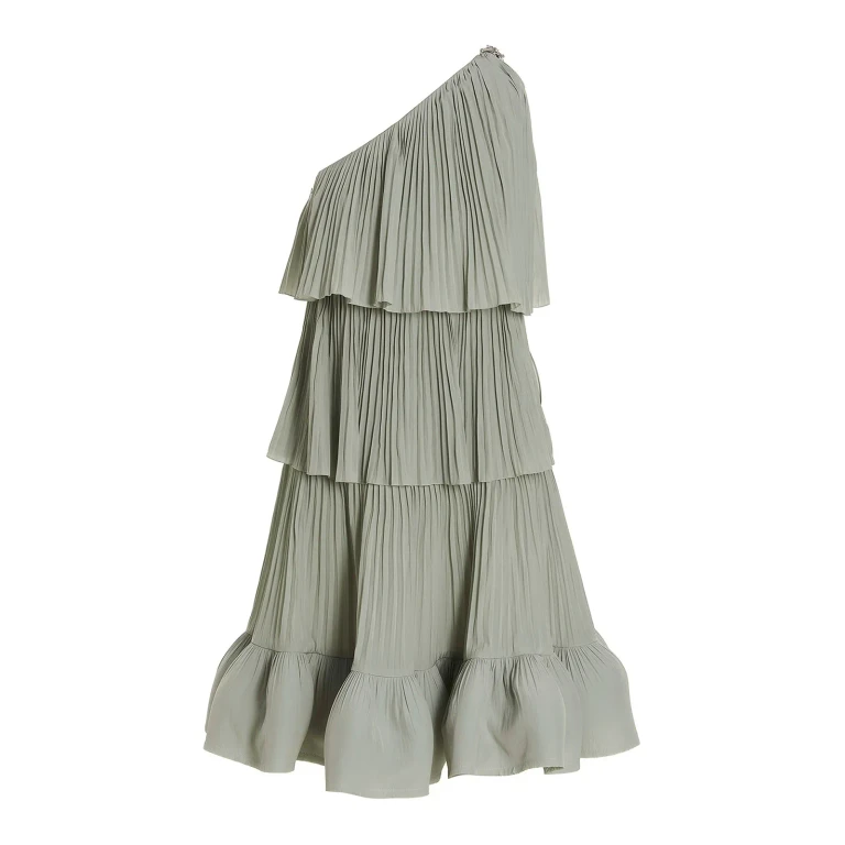 Lanvin Asymmetric Layered One-shoulder Dress