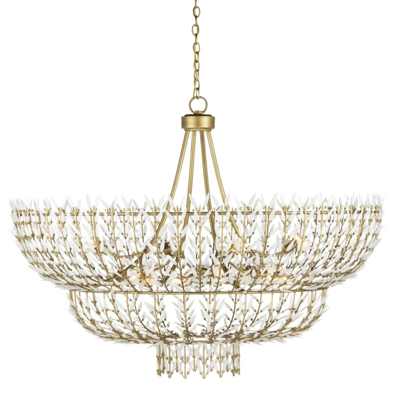 Brass White Chandelier from the Magnum Opus Collection
