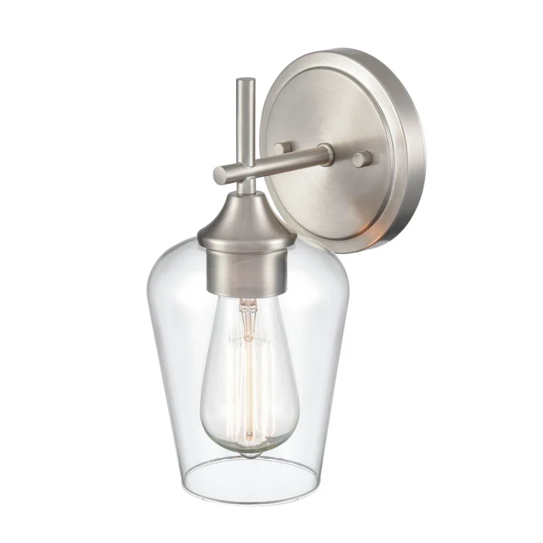 Brushed Nickel One Light Wall Sconce from the Ashford Collection