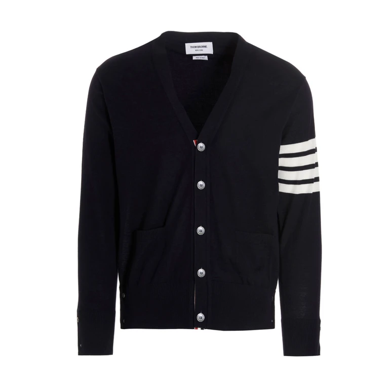 Thom Browne Blue Merino Wool Cardigan Clothing - Men