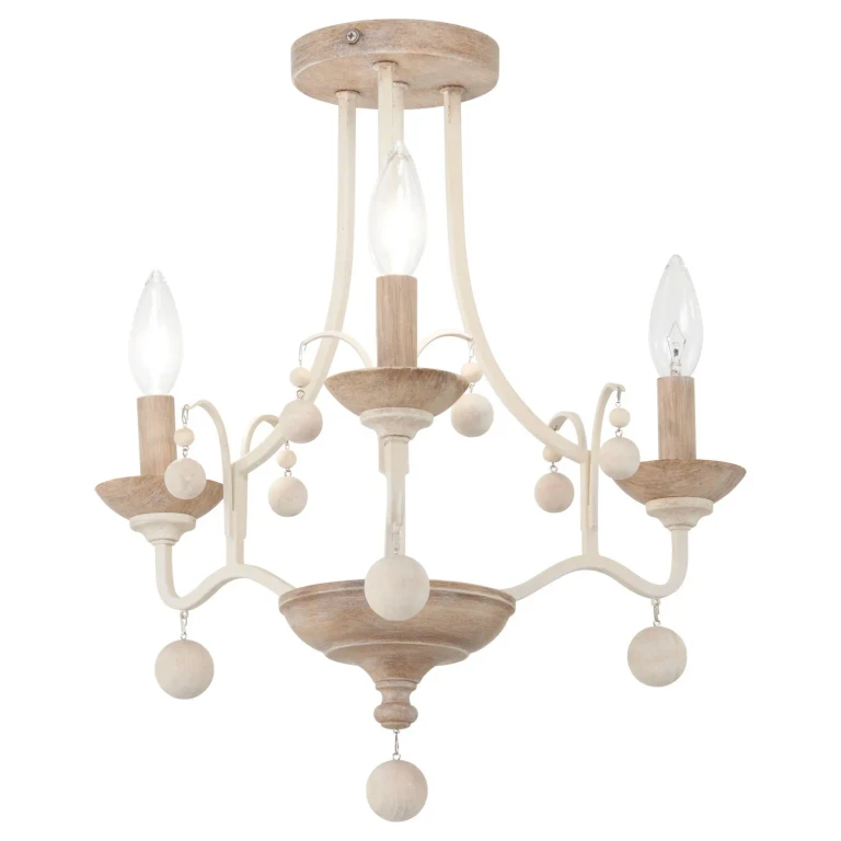 White Wash & Sun Dried Clay Semi Flush Mount from the Colonial Charm Collection