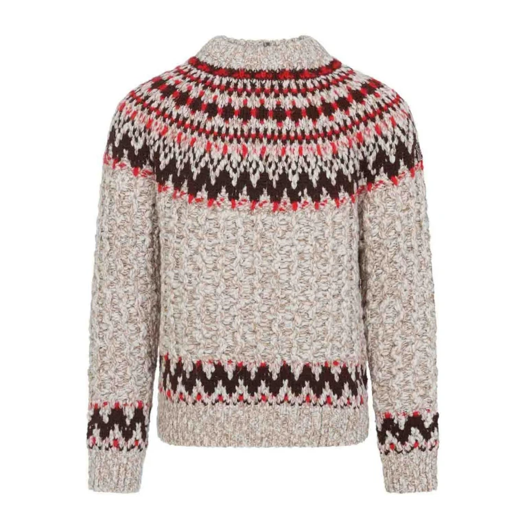 Moncler Pull Col Rond - Beige Clair