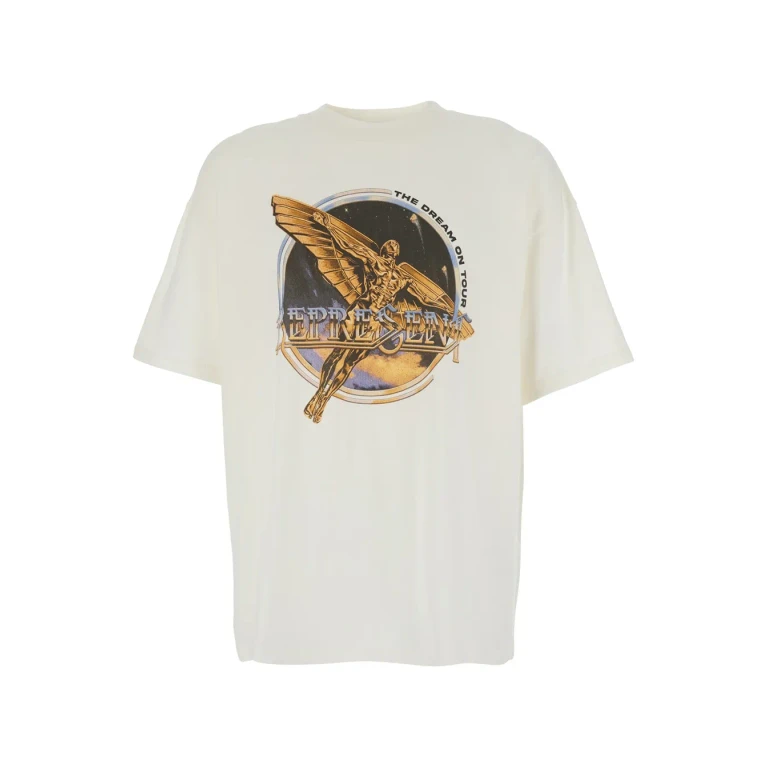 REPRESENT White T-shirt With Graphic Print On Front And Back For Men