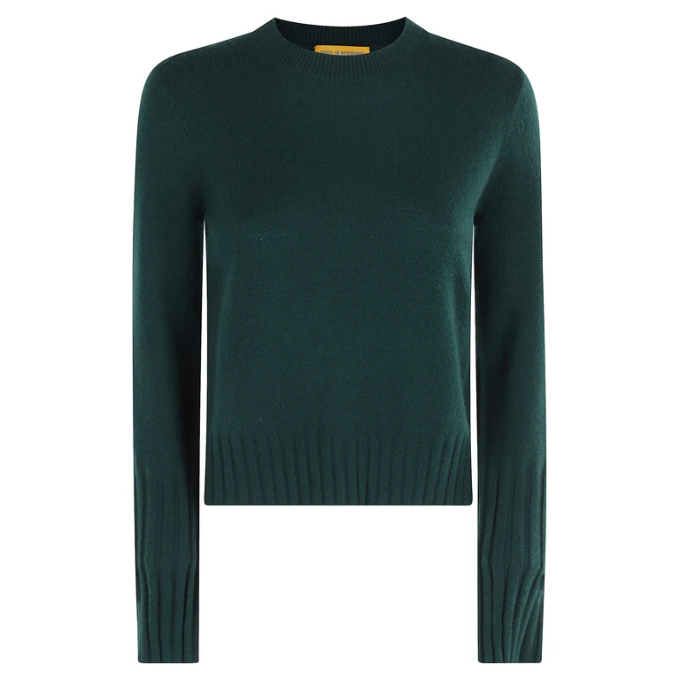 Shrunken Crew Neck Cashmere Sweater