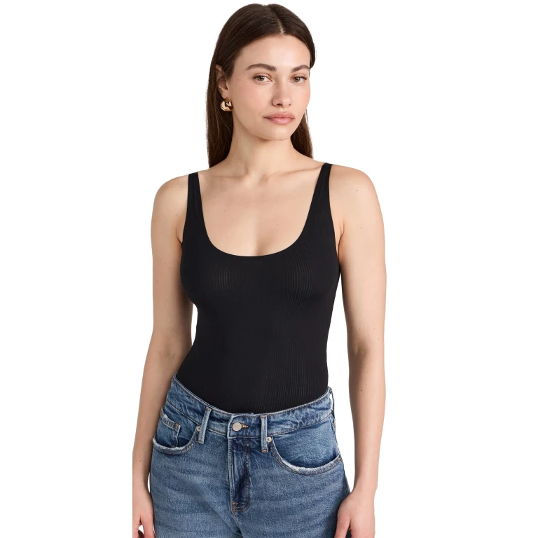 Wolford Ribbed Bodysuit Black XL