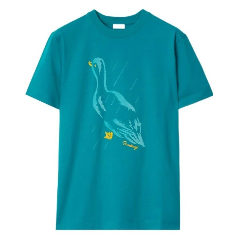 Burberry Duck Print Cotton Jersey T-Shirt