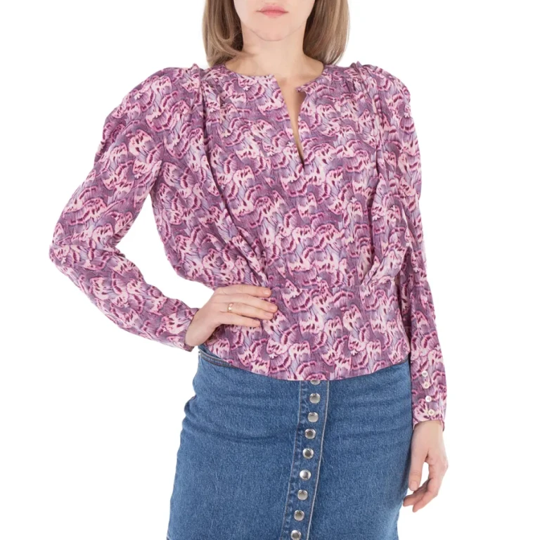 Isabel Marant Ladies Pink Zarga Chiffon Fabric Blouse