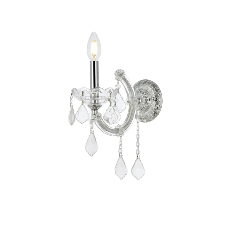 Chrome One Light Wall Sconce from the Maria Theresa Collection