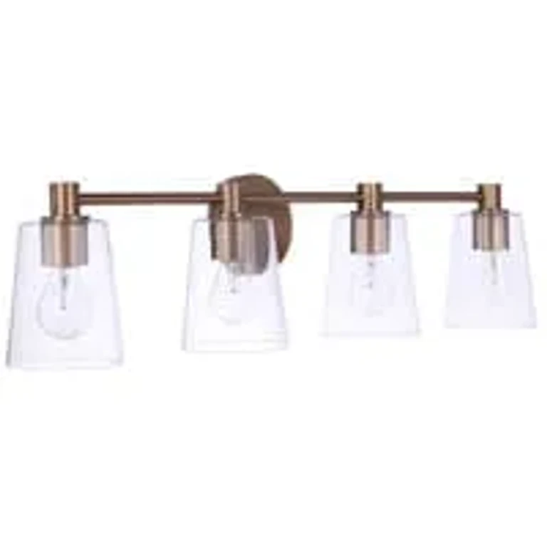 Emilio 4-Light Bathroom Vanity Light in Satin Brass