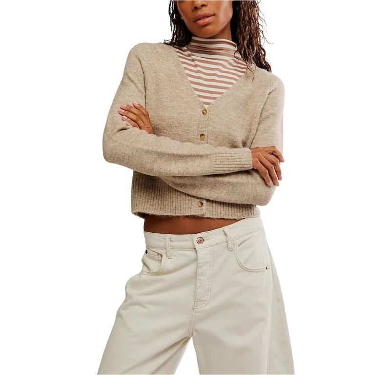 Free People School Girl Cropped Cardigan