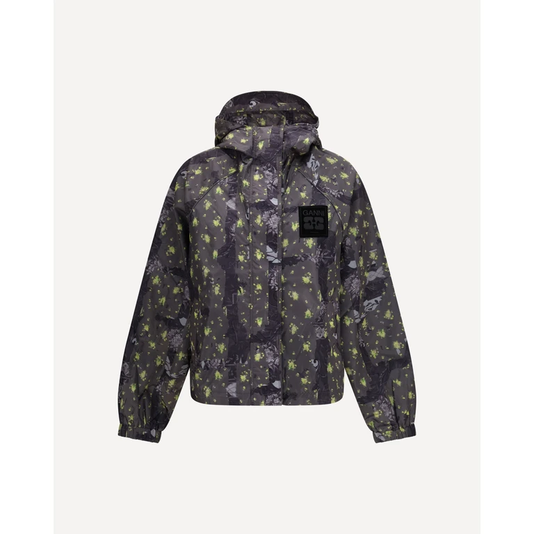 GANNI Ultralight nylon Jacket with floral print Female S-M