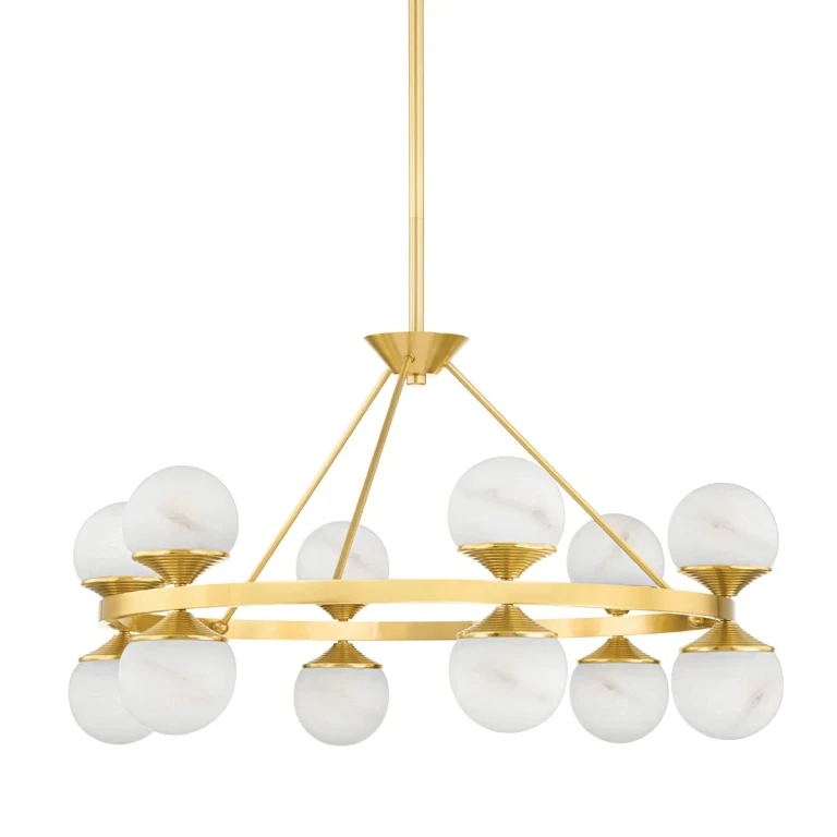 Aged Brass LED Chandelier from the Grafton Collection