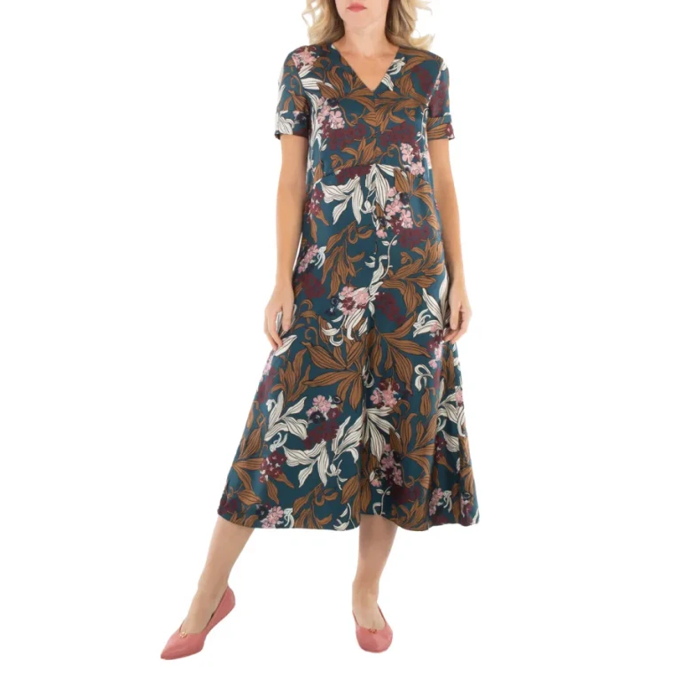 Max Mara Ladies China Blue Paola Printed Silk Dress