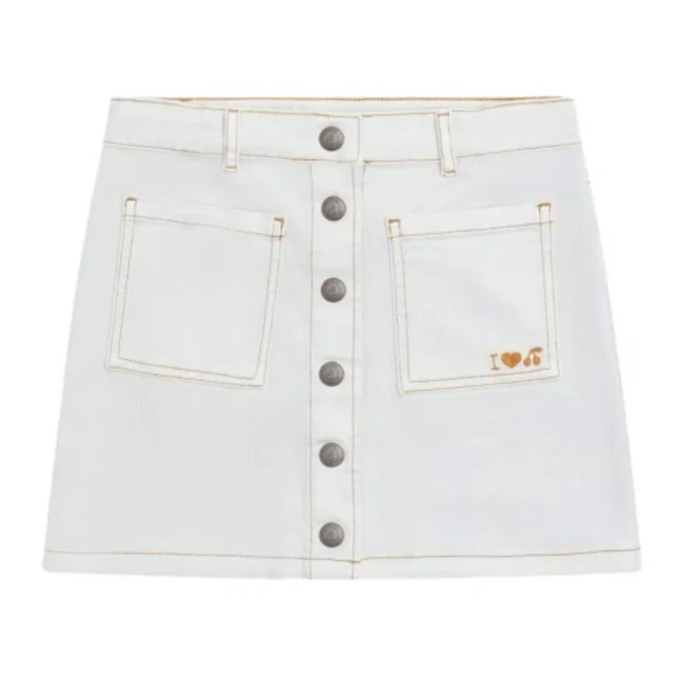 Bonpoint Girls Gretel Denim A-Line Miniskirt