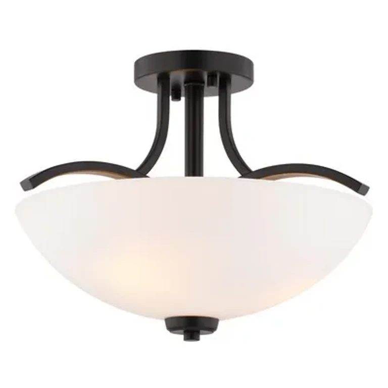 Matte Black Semi-Flush Mount from the River Grove Collection