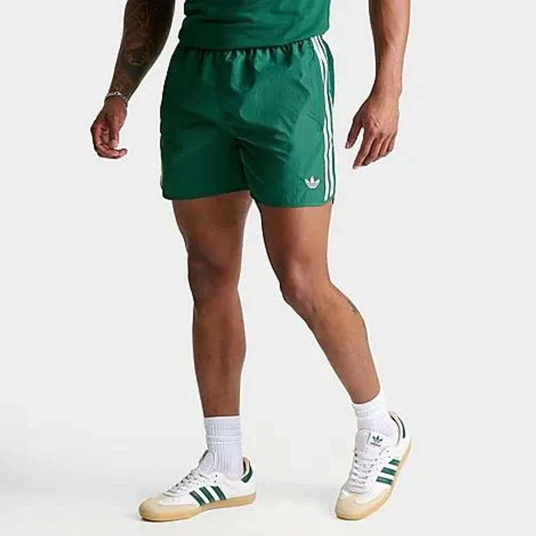Men's Originals adicolor Sprinter Shorts in Collegiate Green/White Size: Small