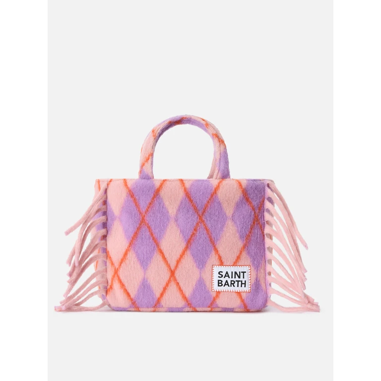 Mc2 Saint Barth Colette Blanket Handbag With Argyle Print Bag - Unisex