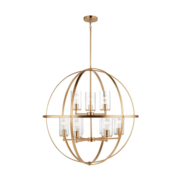 Alturas 9-Light Contemporary Chandelier in Satin Brass
