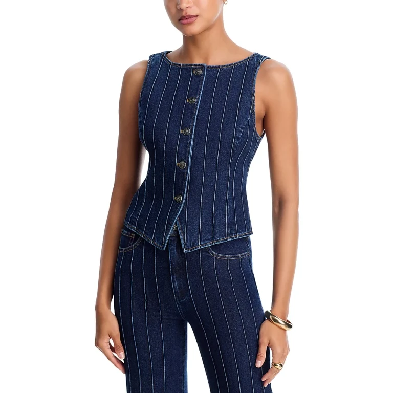 Cinq a Sept Denim Pintuck Camen Vest