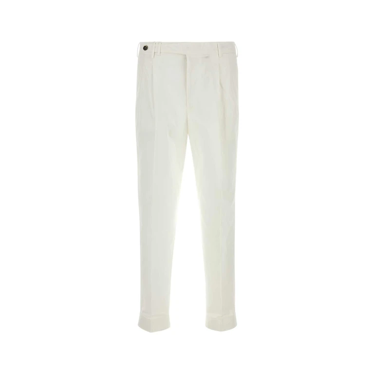 Pt Torino White Stretch Cotton Style Pant Y010 Exterior: Elastane Pantaloni - Men
