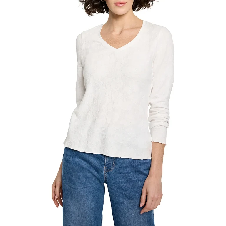 Lace Knit V Neck Tee