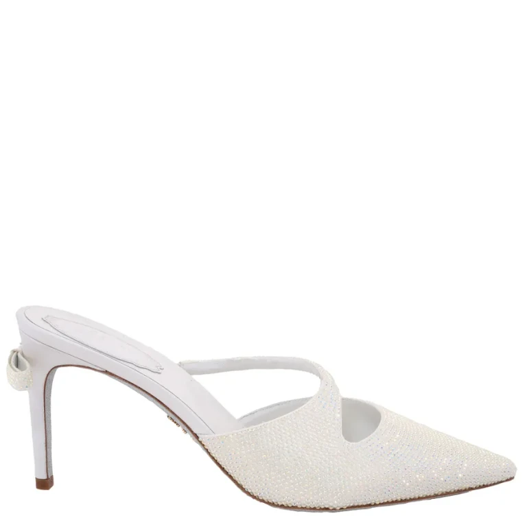 Rene Caovilla Crystal-Embellished Satin Mules