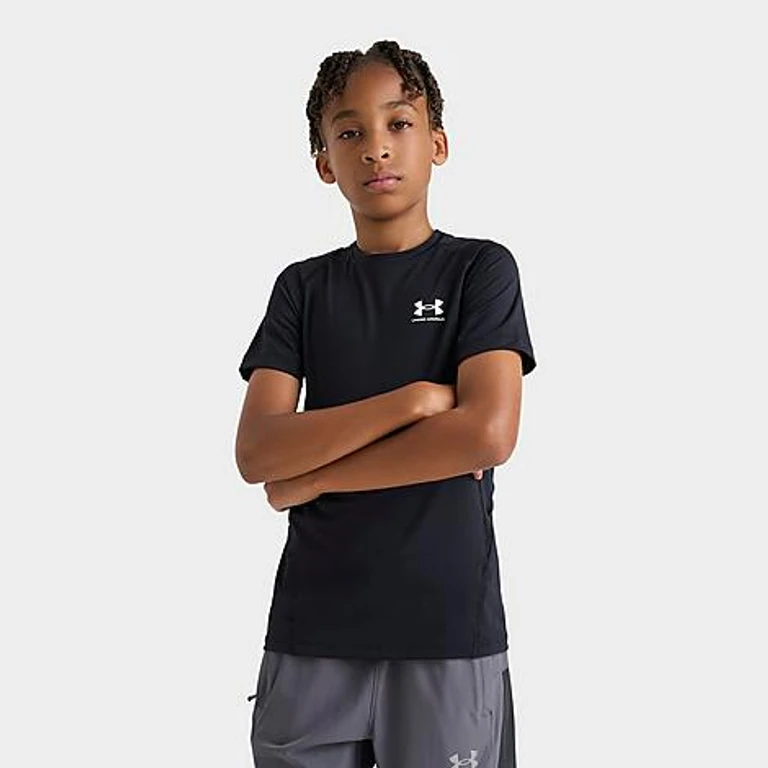 Under Armour Boys Big Kids HeatGear Armour T-Shirt in Black Size: Small