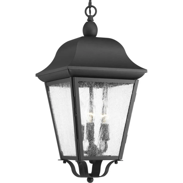 Black Three Light Hanging Lantern from the Kiawah Collection