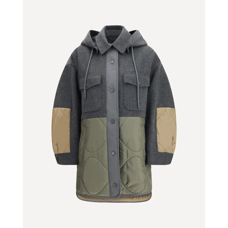 Max Mara Weekend jas van wol en technisch materiaal