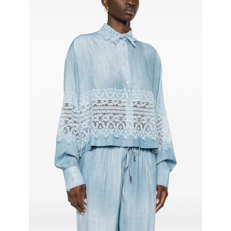 Ermanno Scervino Shirts Clear Blue Viscose - Women