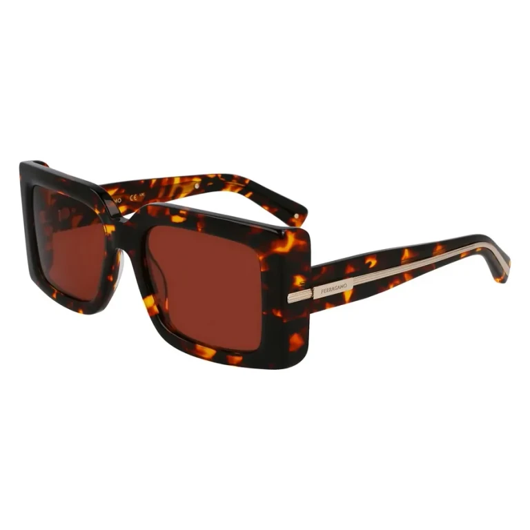 Ferragamo Brown Square Ladies Sunglasses SF2032S 242 55