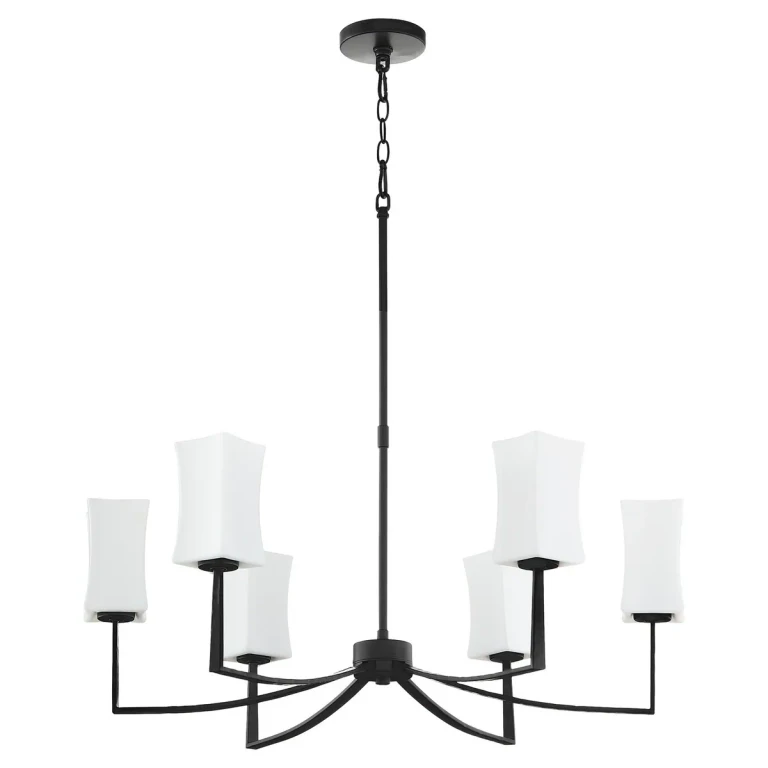 Matte Black Chandelier from the Ayala Collection