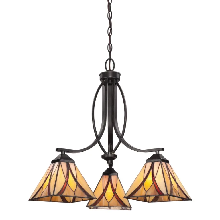 Quoizel Asheville 3-Light 22" Transitional Chandelier in Valiant Bronze