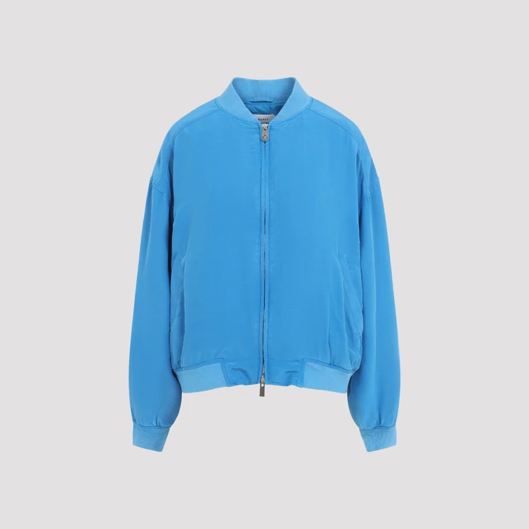 Versace Blouson Blue Cotton Jacket - Women