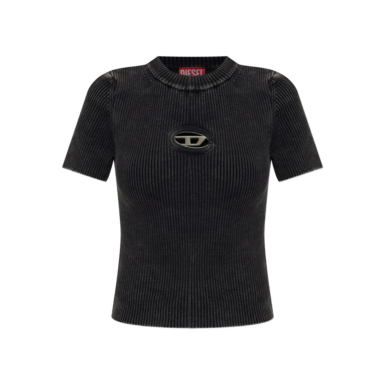 Diesel M Anchor A Ss Black T-shirt - Women