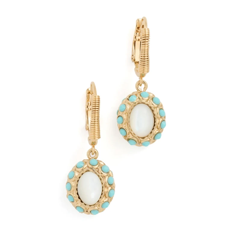 GAS Bijoux Tao Splash Gold-Plated Earrings Turquoise One Size