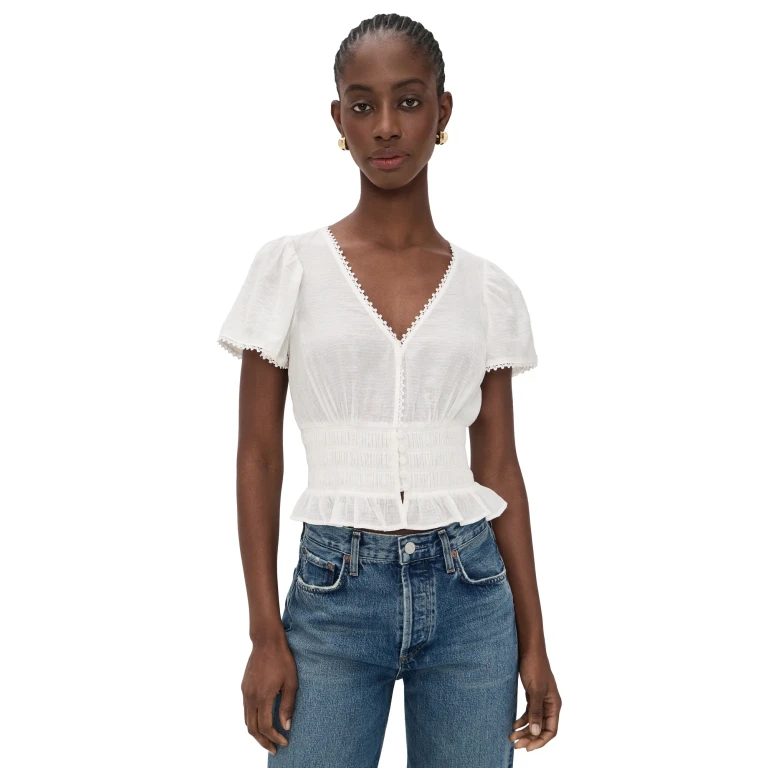 PAIGE Rive Top White L