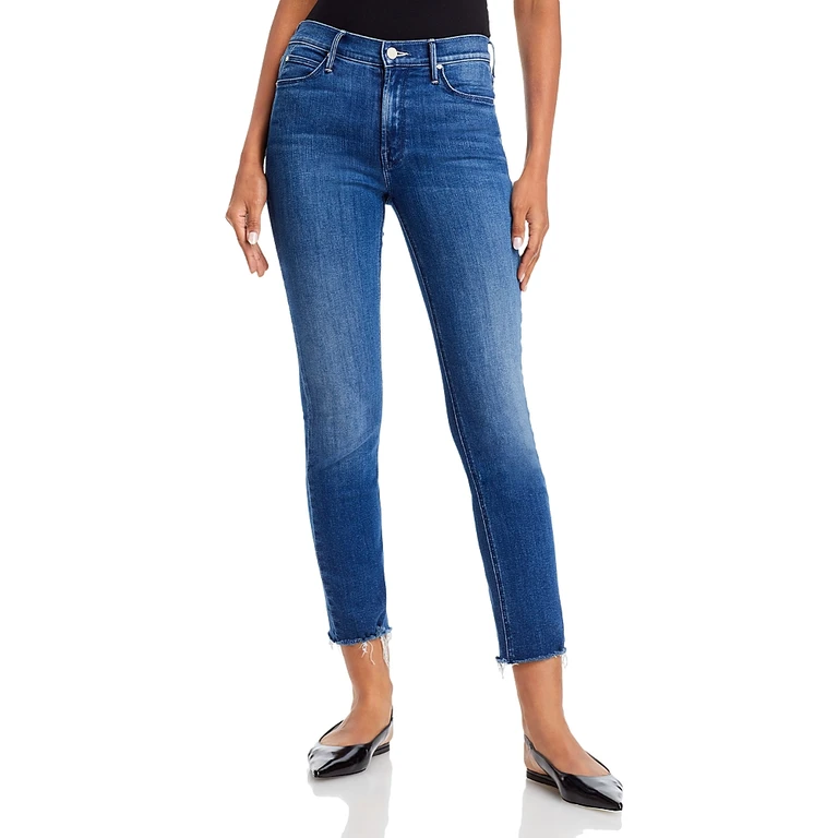 Mother The Dazzler Mid Rise Ankle Straight Jeans in Nothing Between Us