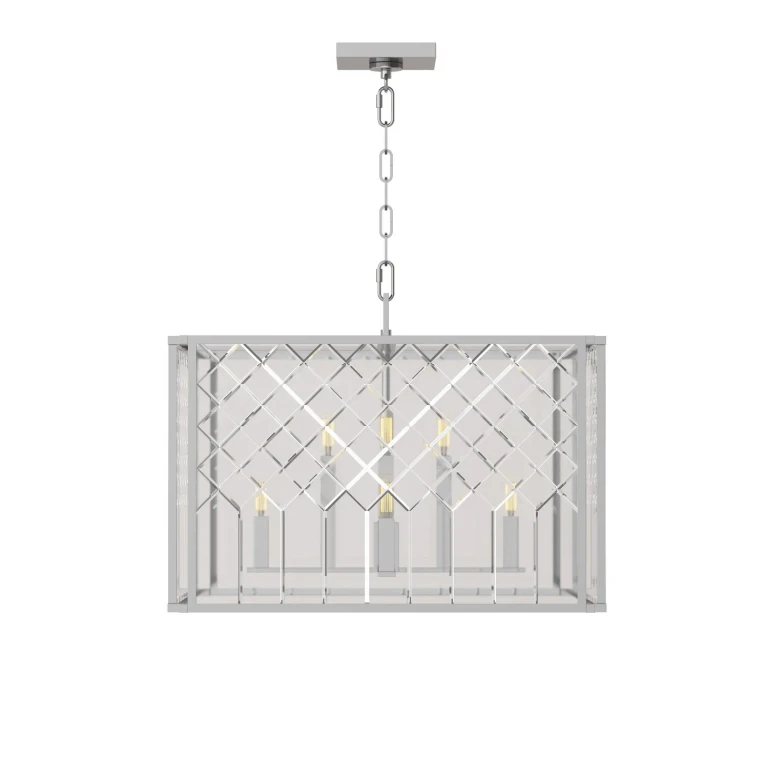 Erro 8-Light Chandelier in Polished Nickel by Alexa Hampton