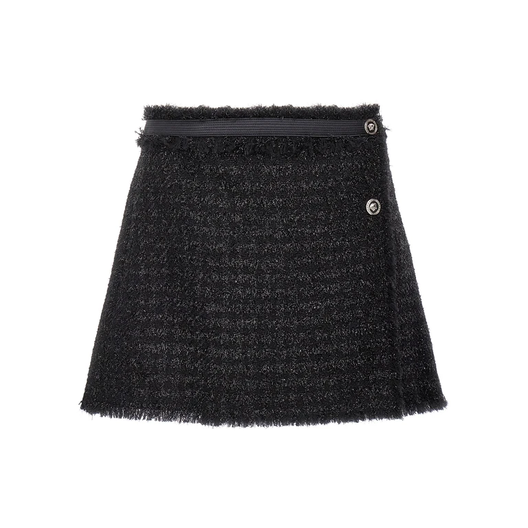 Black Virgin Wool Long Skirt - Women