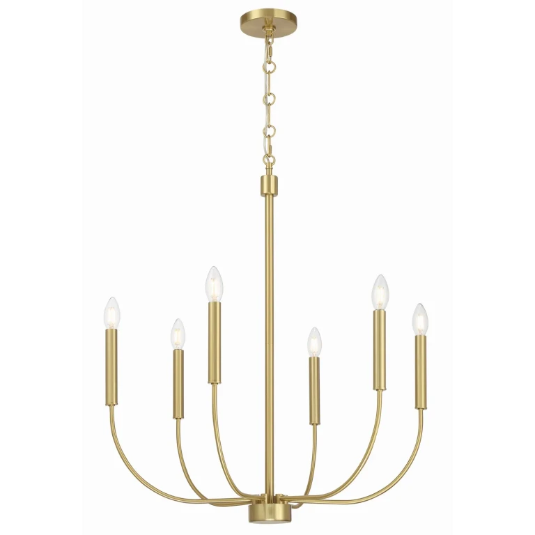 Satin Brass Chandelier from the Traci Collection