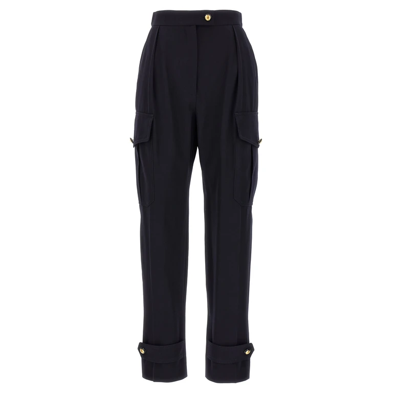 Alexander McQueen Blue Wool Cargo Pants - Women